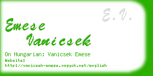 emese vanicsek business card